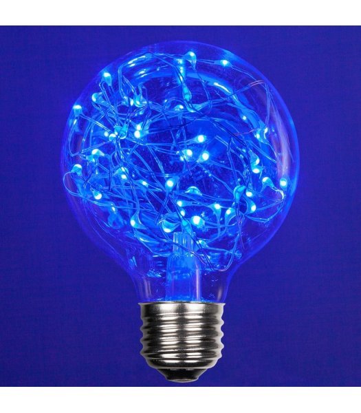 CL78452 E26 Base G80 Fairy Light BLUE LED Bulb 